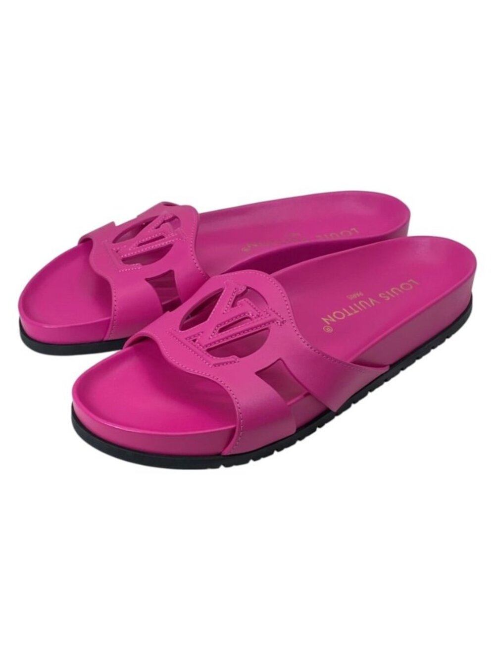 Louis Vuitton Isola Sandals Flat Cutout Leather Pink